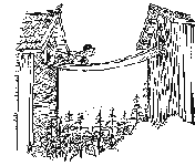 Michel kriecht vom Tischlerschuppen zur Voratskammer